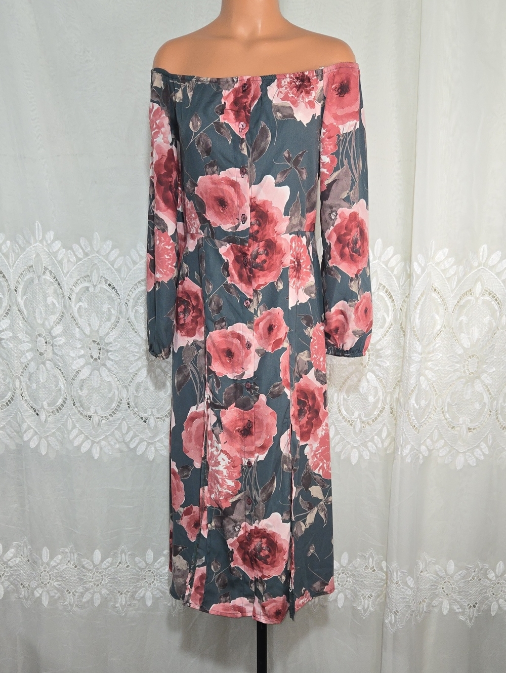 Brigitte Bailey Floral Print Maxi Dress Size Small